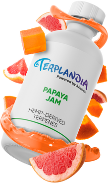 Papaya Jam Strain Hemp Derived Terpenes tilted right | Abstrax Tech