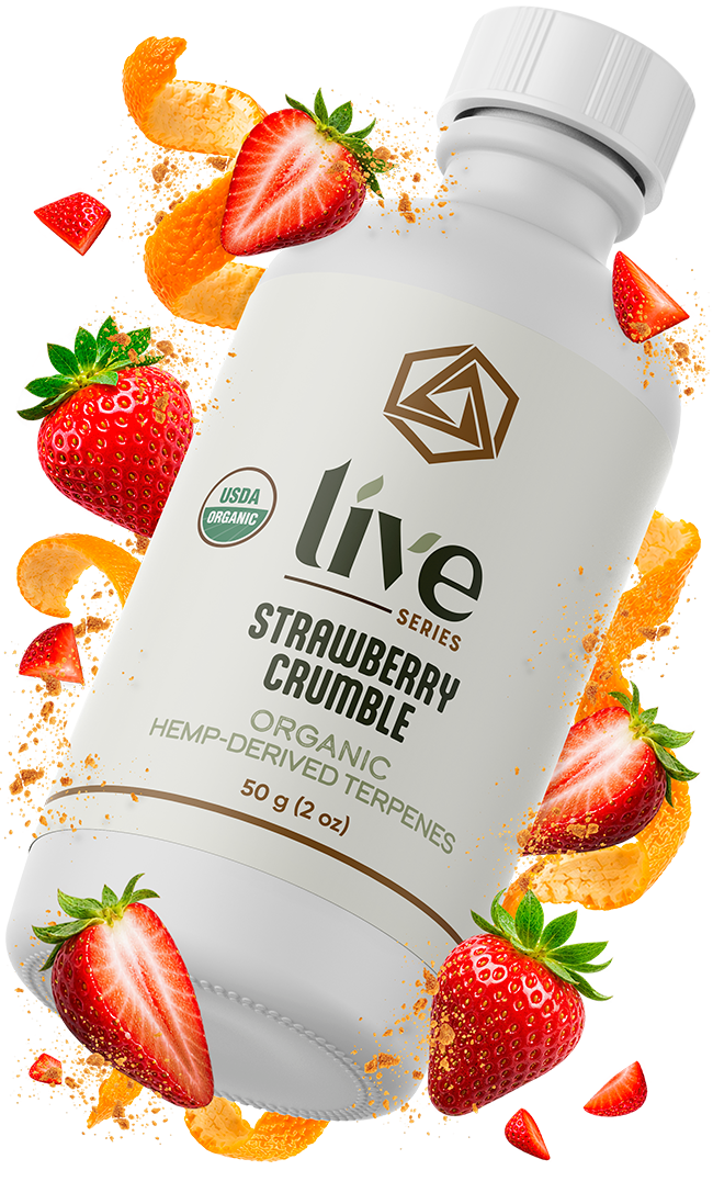 Strawberry Crumble Hemp Terpene tilted right | Abstrax Tech