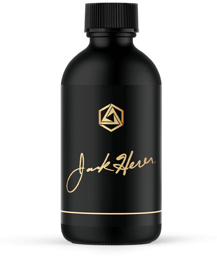 Jack Herer blend bottle on white background showing front label design