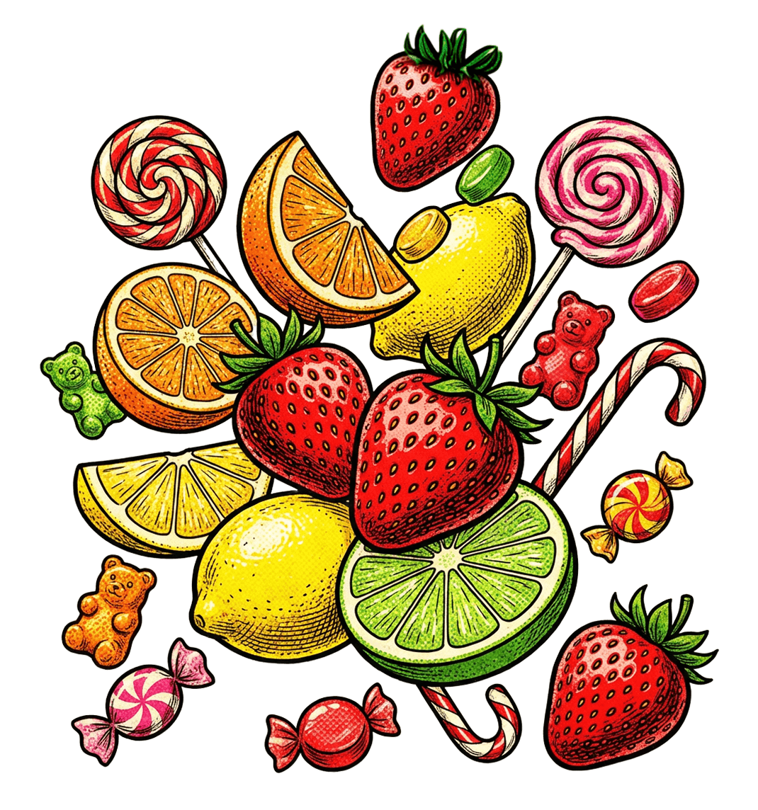 Illustrated flavor-infused options for pre-rolls.