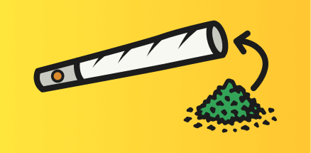 Icon showing adding cannabis flower to a pre-roll.