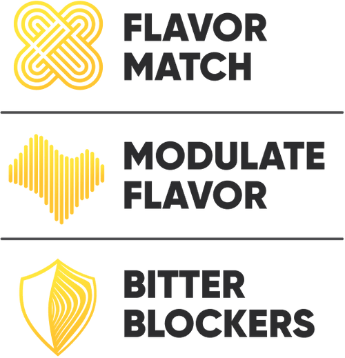 Flavor Match, Modulate Flavor, and Bitter Blocker icons.
