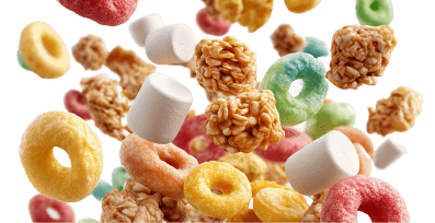 Cereal terpenes displaying sweet crunchy cereal clusters.