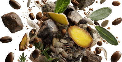 Earthy terpenes featuring deep, rich, soil-driven accents.