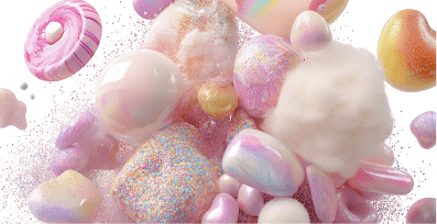 Fantasy terpenes shown with imaginative pastel candy visuals.