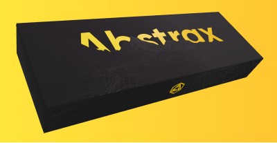 Abstrax terpene sample box displayed in black and yellow packaging.