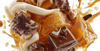 Sweet terpenes shown with caramel, vanilla, and rich desserts.