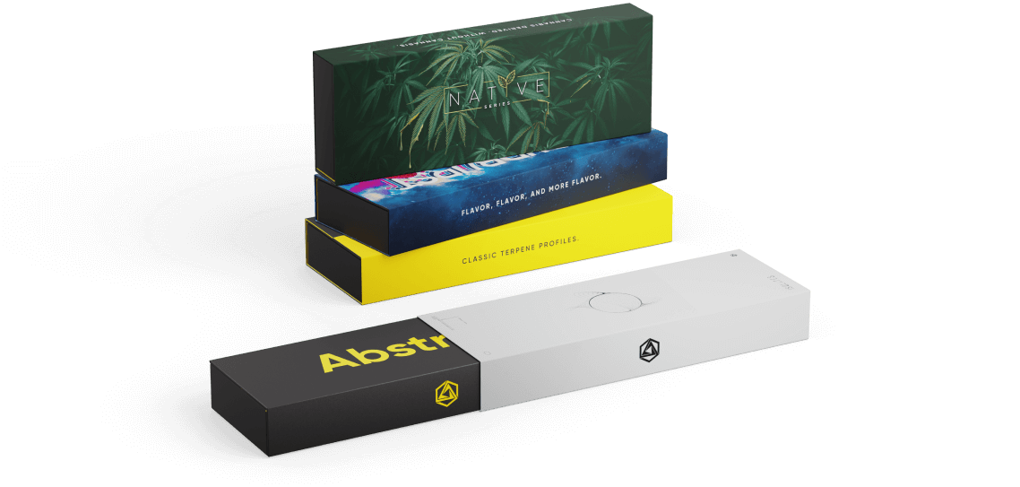 Abstrax terpene blend sample kits in their packaging.